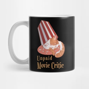 Unpaid Movie Critic - Red and white sleeping cat Mug